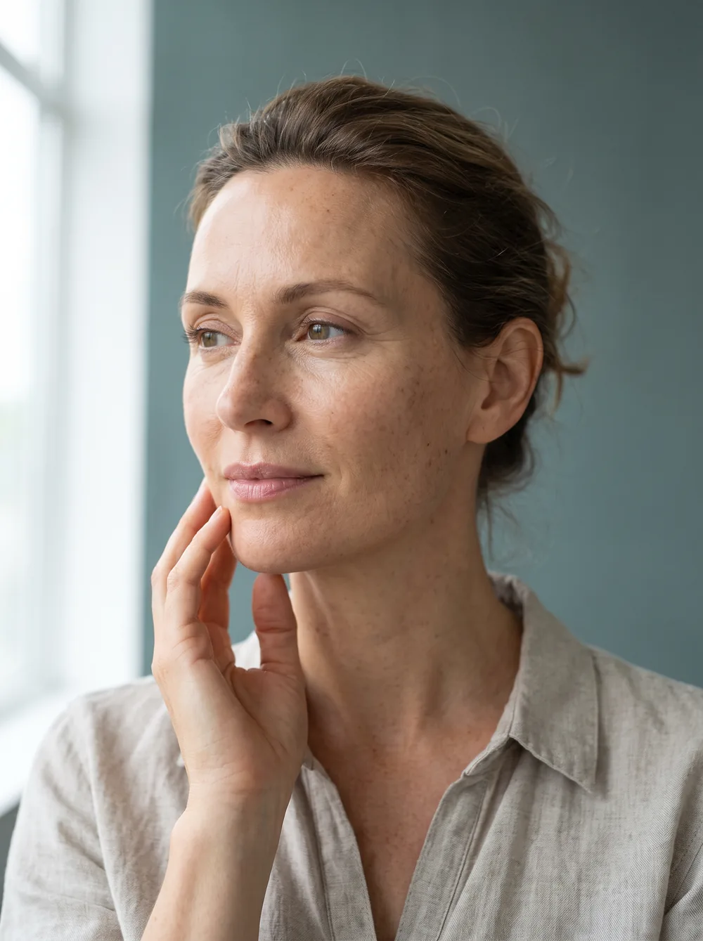 Natural, firm, luminous skin after microneedling treatment